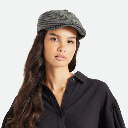 Gorra Newsboy Brood pata de gallo de Brixton - Piedra-Azul
