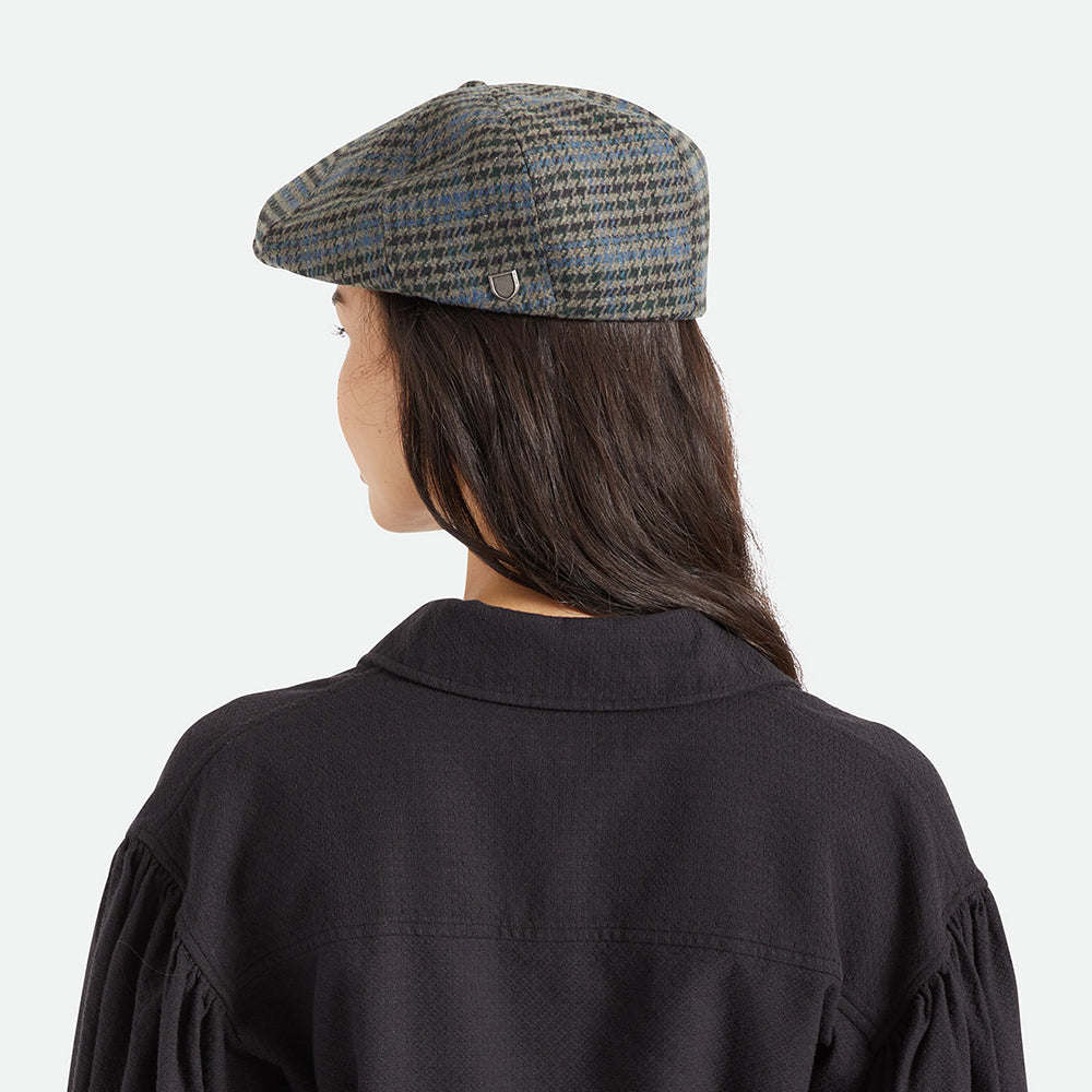 Gorra Newsboy Brood pata de gallo de Brixton - Piedra-Azul