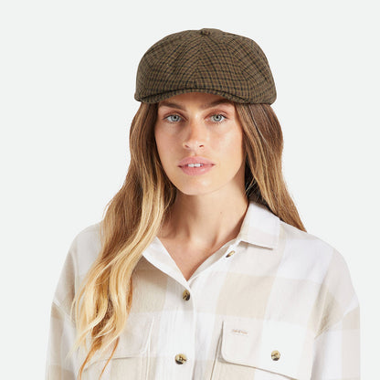 Gorra Newsboy Brood pata de gallo de Brixton - Caramelo-Negro