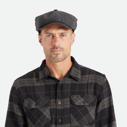 Gorra Newsboy Brood holgada de Brixton - Negro-Gris