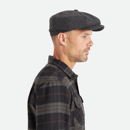 Gorra Newsboy Brood holgada de Brixton - Negro-Gris