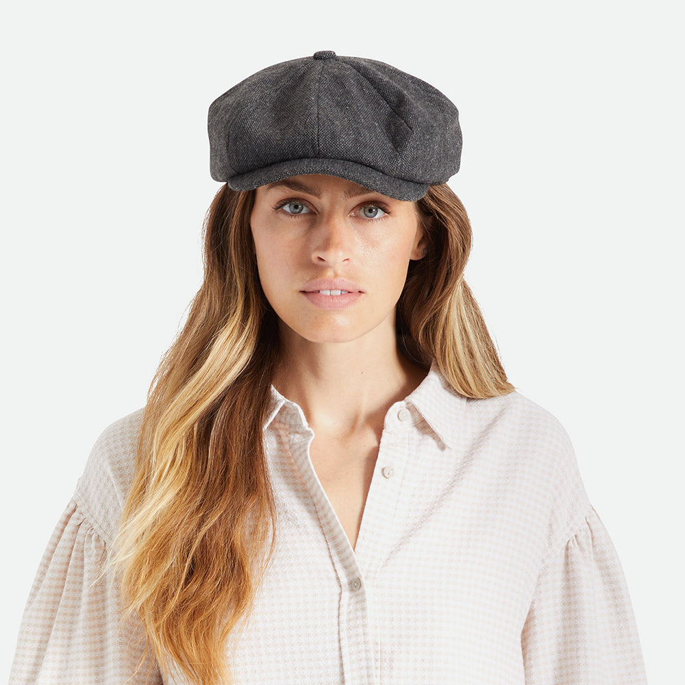 Gorra Newsboy Brood holgada de Brixton - Negro-Gris