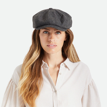 Gorra Newsboy Brood holgada de Brixton - Negro-Gris