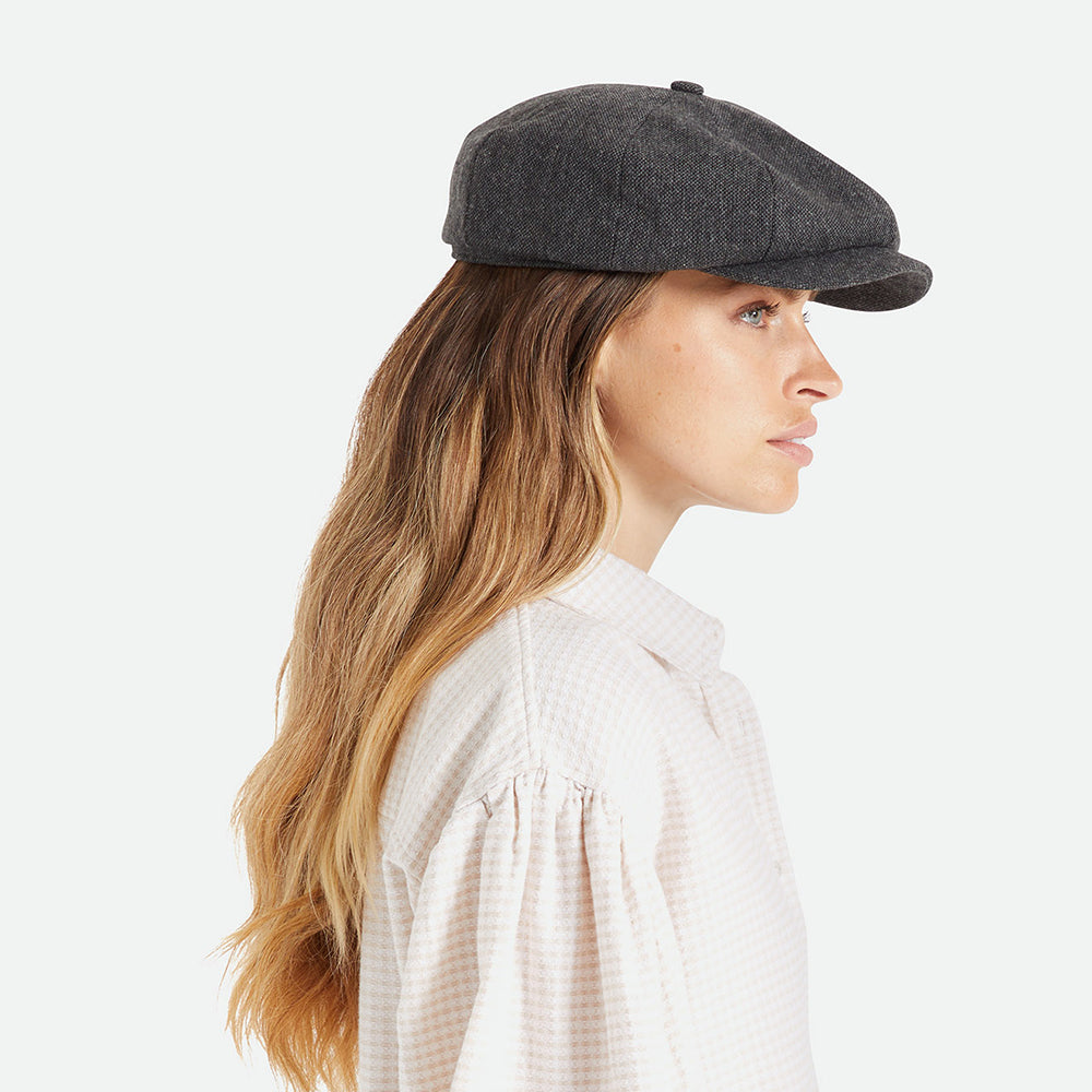 Gorra Newsboy Brood holgada de Brixton - Negro-Gris