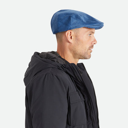 Gorra plana Hooligan de pana de Brixton - Azul