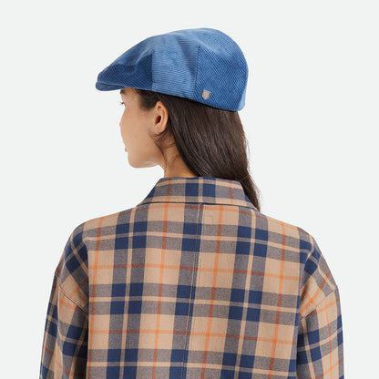 Gorra plana Hooligan de pana de Brixton - Azul