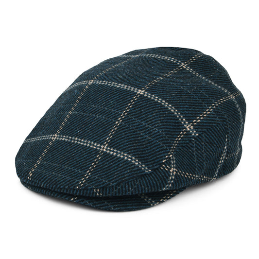 Gorra plana Hooligan holgada a cuadros de Brixton - Azul-Negro