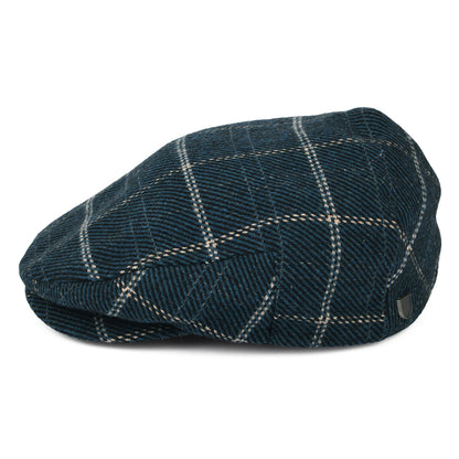 Gorra plana Hooligan holgada a cuadros de Brixton - Azul-Negro
