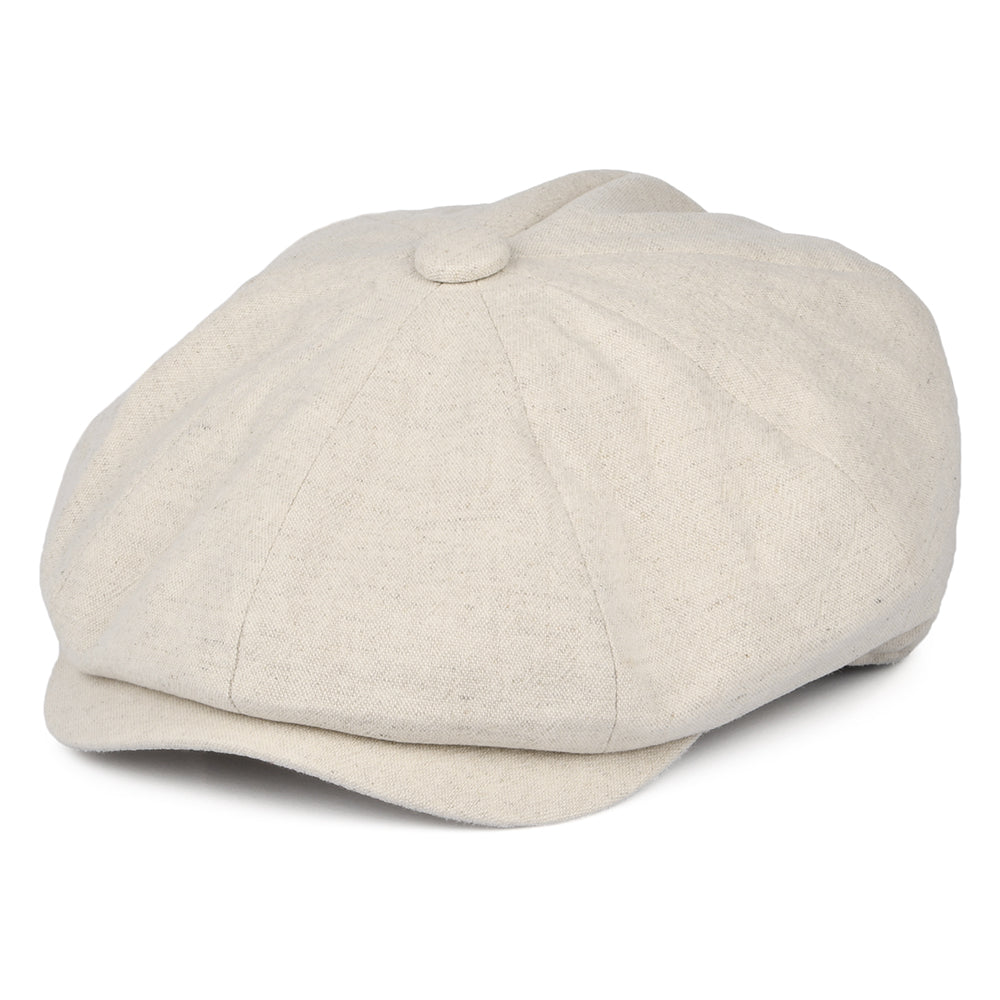 Gorra Newsboy Alfie de lino grueso de Christys - Crema