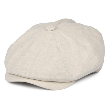Gorra Newsboy Alfie de lino grueso de Christys - Crema