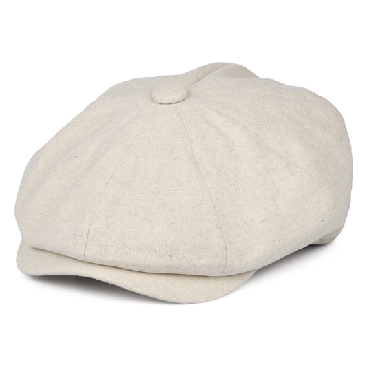 Gorra Newsboy Alfie de lino grueso de Christys - Crema