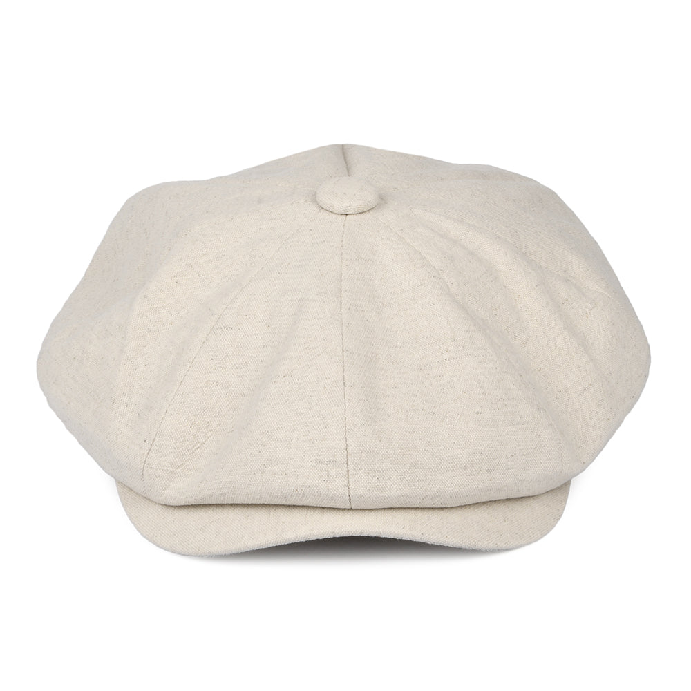 Gorra Newsboy Alfie de lino grueso de Christys - Crema