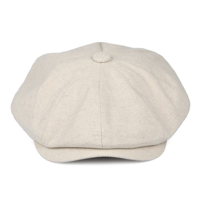 Gorra Newsboy Alfie de lino grueso de Christys - Crema