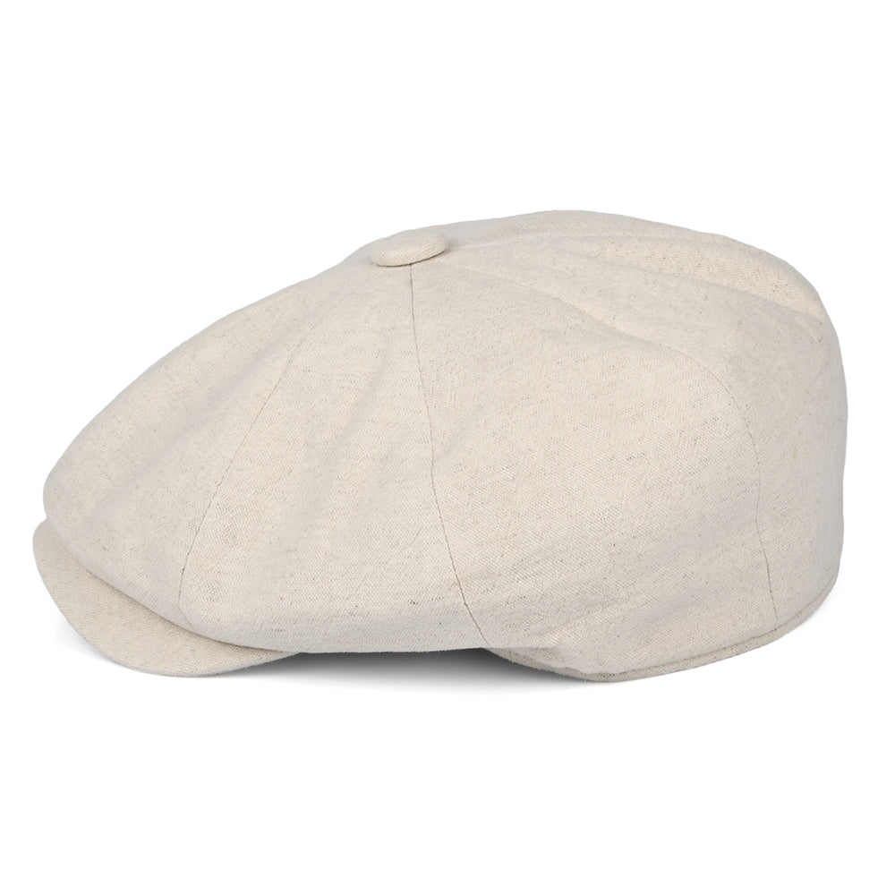 Gorra Newsboy Alfie de lino grueso de Christys - Crema