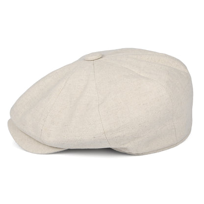 Gorra Newsboy Alfie de lino grueso de Christys - Crema