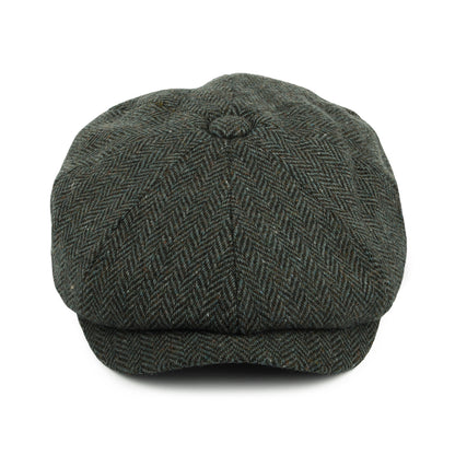 Gorra Newsboy Bridgetown de Tweed Donegal diseño de espiga de Jaxon & James - Bosque-Salvia