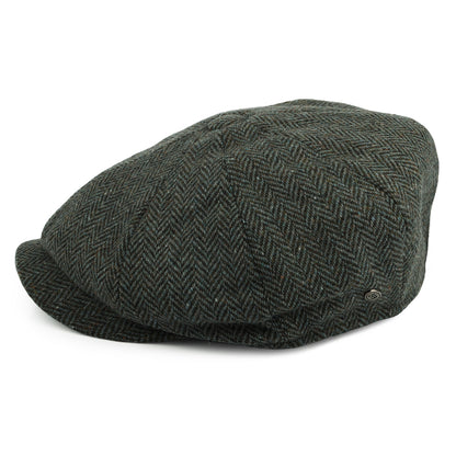 Gorra Newsboy Bridgetown de Tweed Donegal diseño de espiga de Jaxon & James - Bosque-Salvia