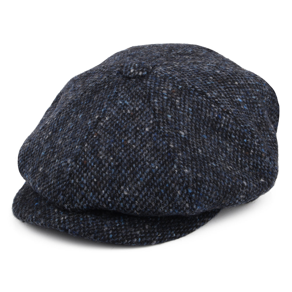 Gorra Newsboy Glenborin de Tweed Donegal Mezcla de tonos de Jaxon & James - Azul-Negro
