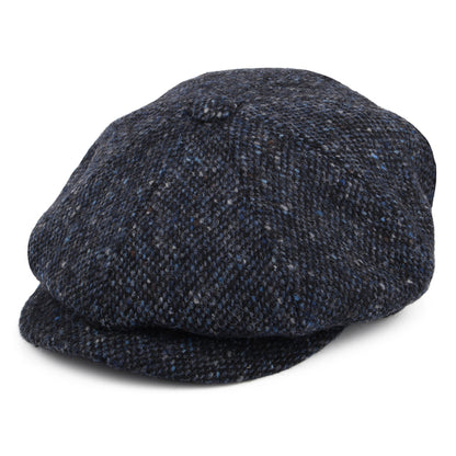 Gorra Newsboy Glenborin de Tweed Donegal Mezcla de tonos de Jaxon & James - Azul-Negro