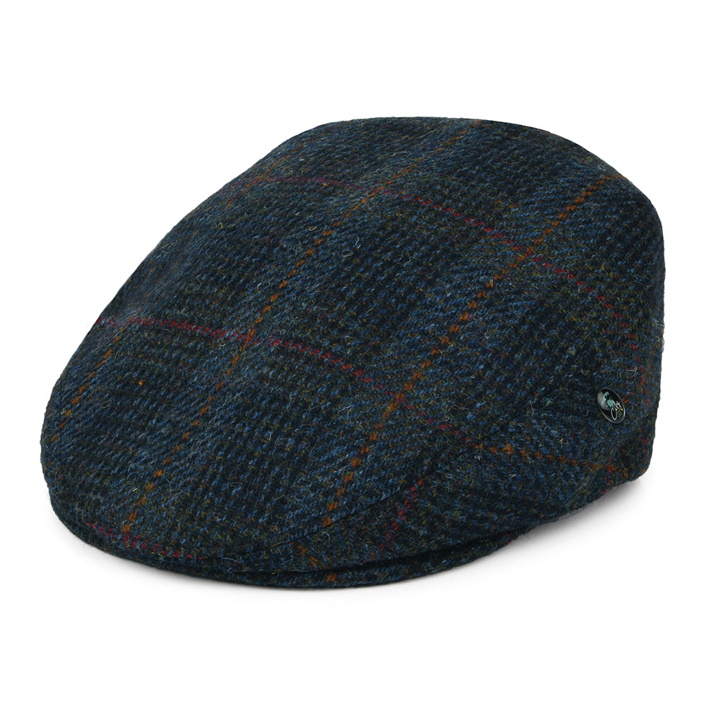Gorra plana de HARRIS TWEED a cuadros de City Sport - Azul Marino