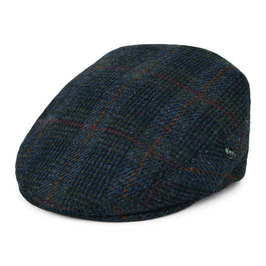Gorra plana de HARRIS TWEED a cuadros de City Sport - Azul Marino