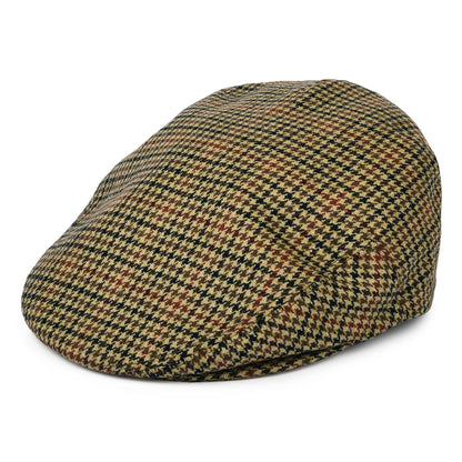 Gorra plana de lana-cachemira pata de gallo de City Sport - Camel
