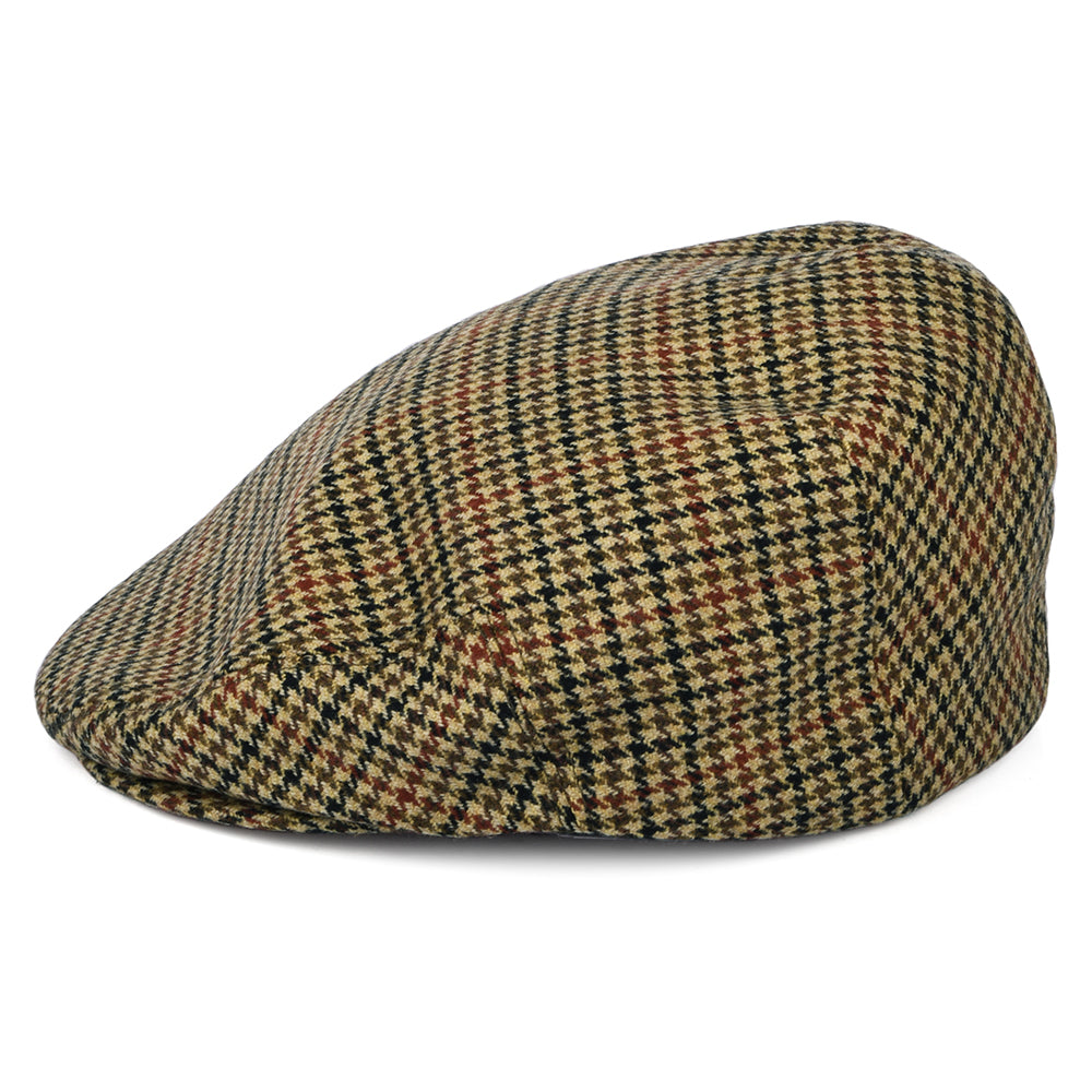 Gorra plana de lana-cachemira pata de gallo de City Sport - Camel