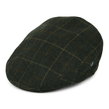 Gorra plana de loden wool a cuadros de City Sport - Verde Musgo