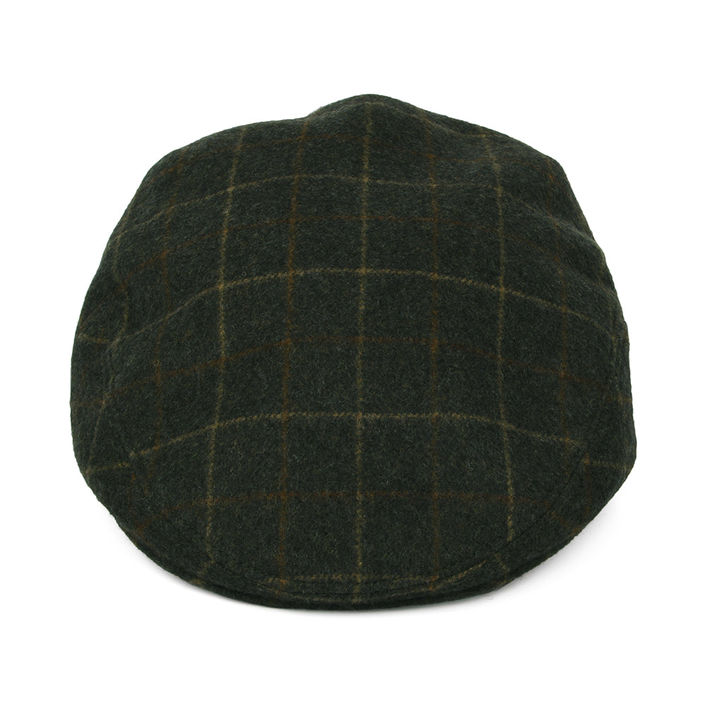 Gorra plana de loden wool a cuadros de City Sport - Verde Musgo