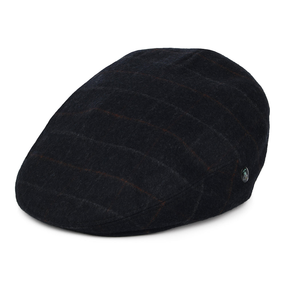 Gorra plana de loden wool a cuadros de City Sport - Azul Marino