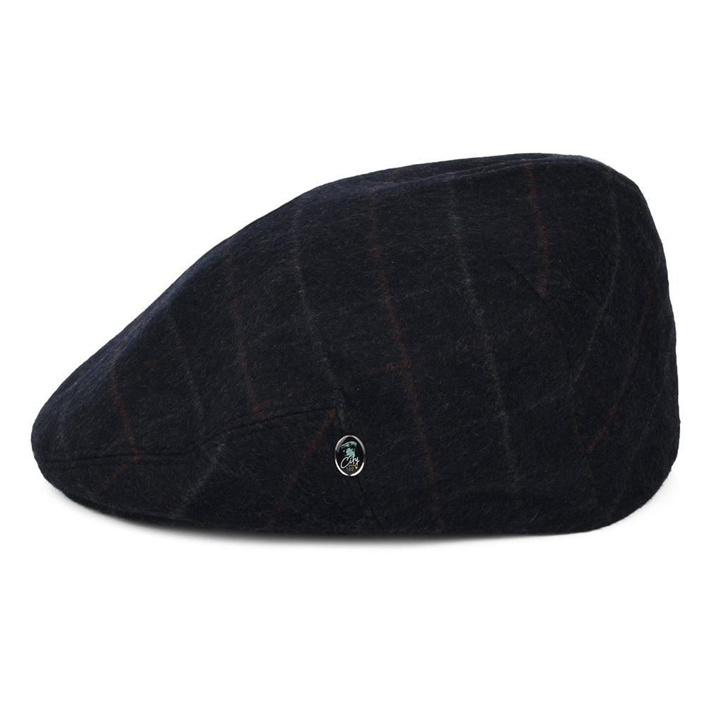 Gorra plana de loden wool a cuadros de City Sport - Azul Marino