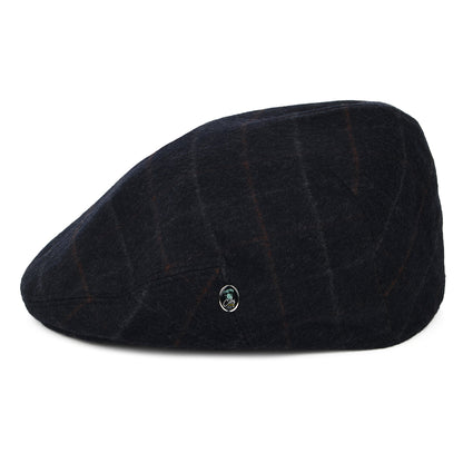 Gorra plana de loden wool a cuadros de City Sport - Azul Marino