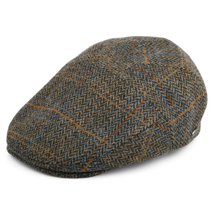 Gorra plana Lou de mezcla de lana a cuadros de Bailey - Roble-Multi