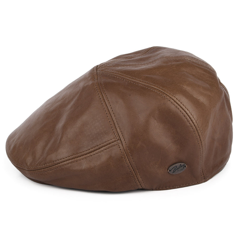 Gorra plana Reffell de cuero de Bailey - Marrón