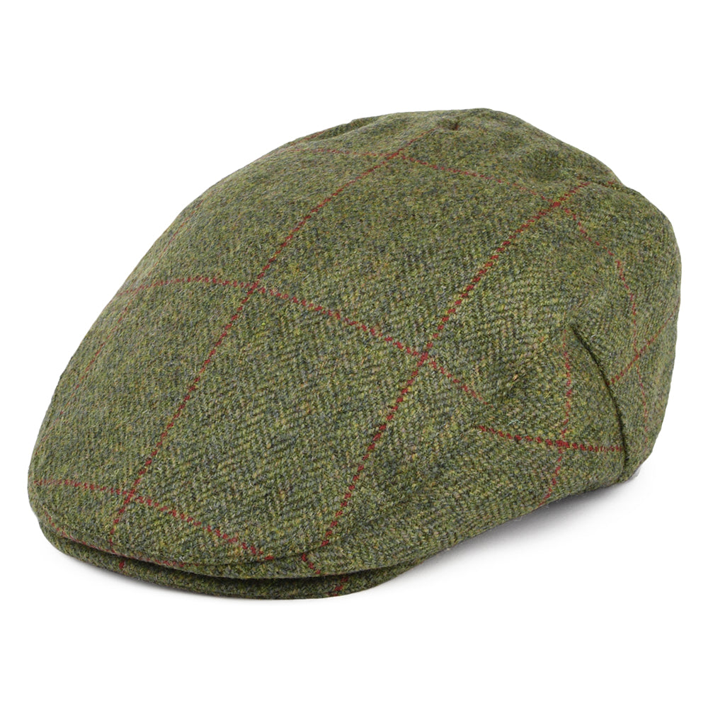 Gorra plana Impermeable a cuadros de Failsworth - Verde Musgo-Beige Arena