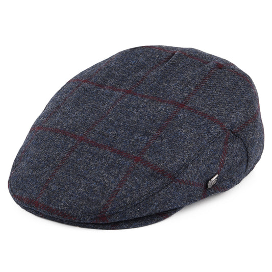 Gorra plana Cambridge de Moons a cuadros de Failsworth - Azul Marino/Burdeos