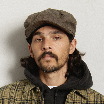 Gorra Newsboy Brood holgada de mezcla de lana de Brixton - Tofe Oscuro