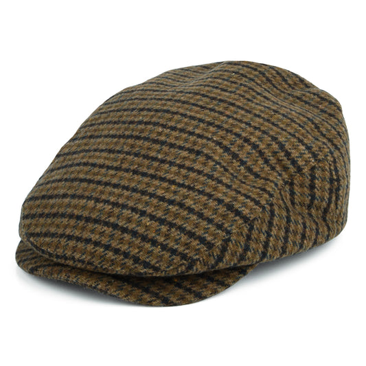 Gorra plana Hooligan pata de gallo de Brixton - Verde Oliva Claro-Marrón