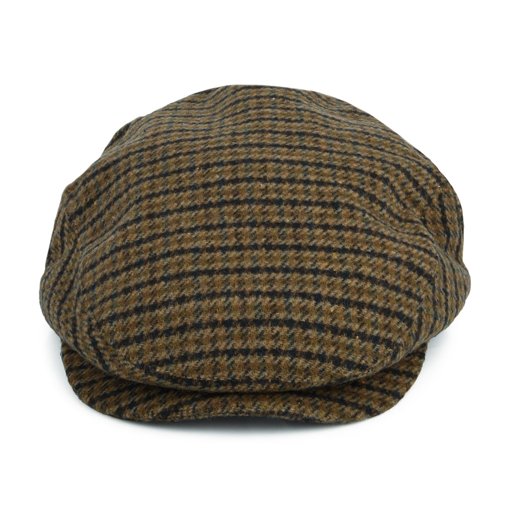 Gorra plana Hooligan pata de gallo de Brixton - Verde Oliva Claro-Marrón
