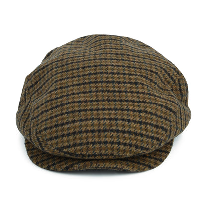 Gorra plana Hooligan pata de gallo de Brixton - Verde Oliva Claro-Marrón