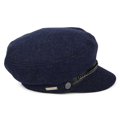 Gorra Baker Boy de fieltro de Seeberger - Azul Marino
