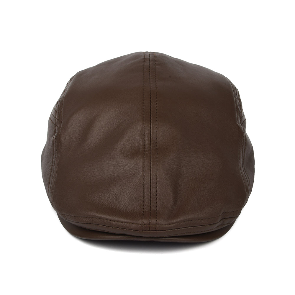 Gorra plana de piel de Seeberger - Marrón