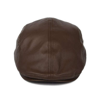 Gorra plana de piel de Seeberger - Marrón