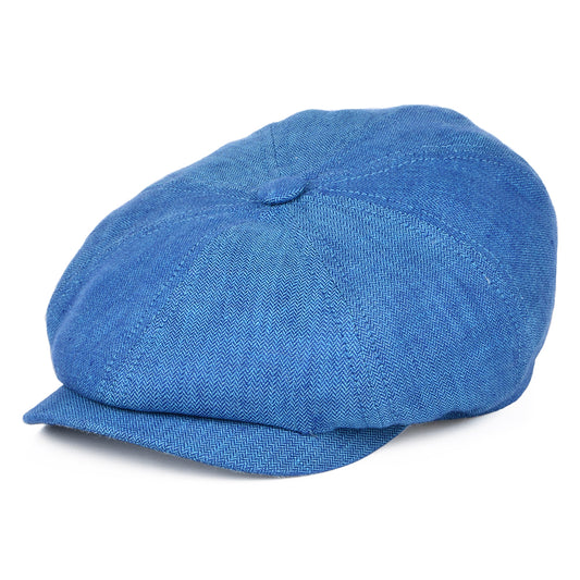 Gorra Newsboy Hatteras de lino diseño de espiga de Stetson - Azul