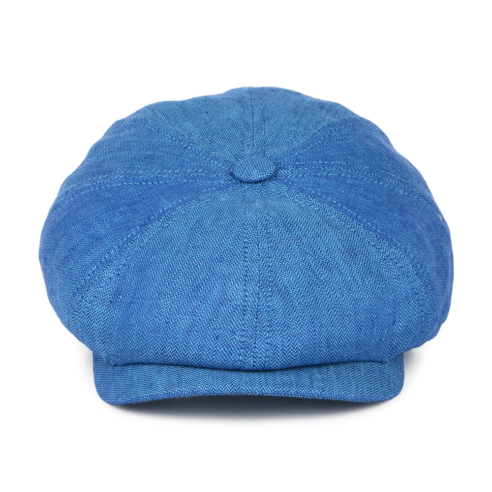 Gorra Newsboy Hatteras de lino diseño de espiga de Stetson - Azul