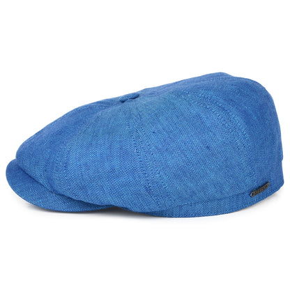 Gorra Newsboy Hatteras de lino diseño de espiga de Stetson - Azul
