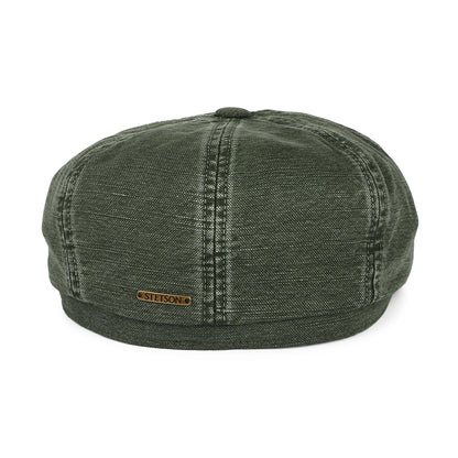Gorra Newsboy Hatteras de algodón y lino de Stetson - Verde Oliva