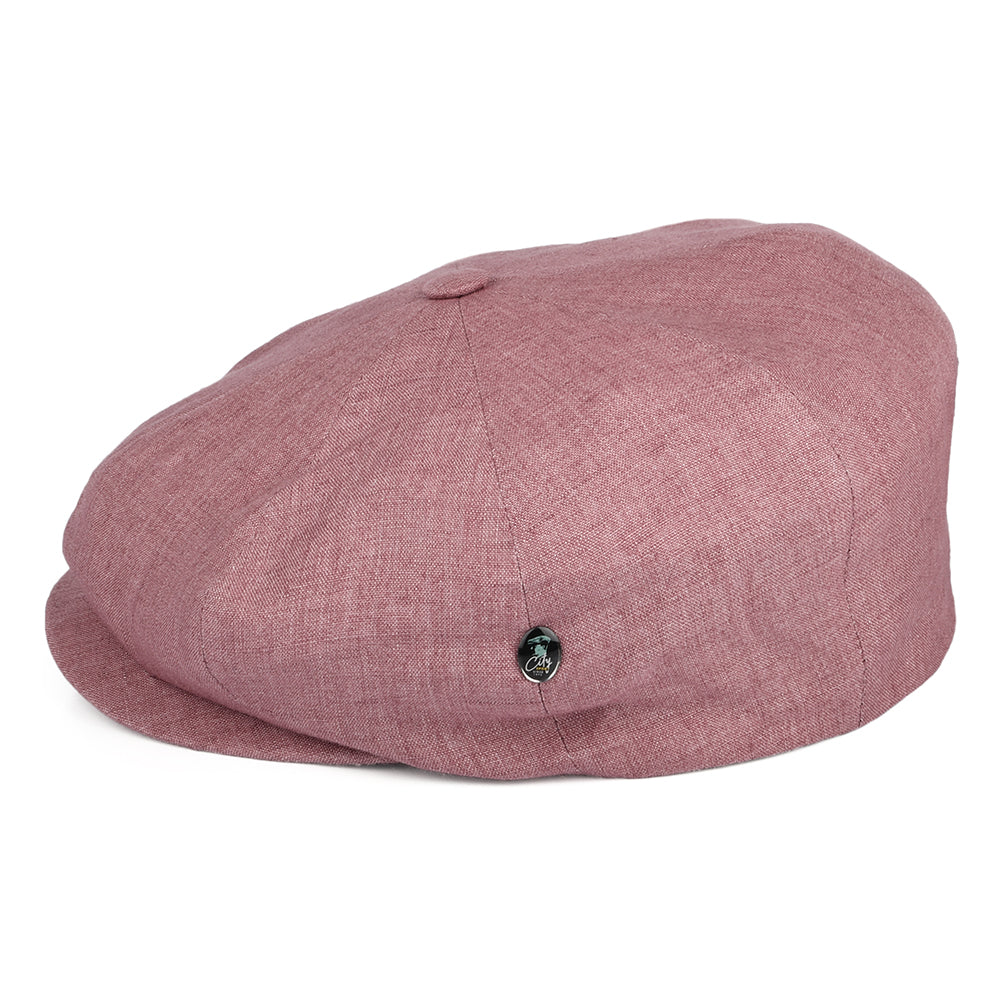 Gorra Newsboy de lino de City Sport - Rojo Lavado