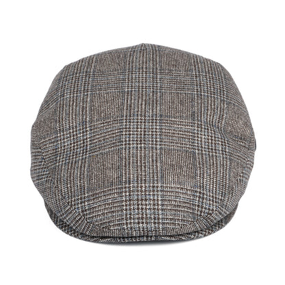 Gorra plana de seda-lana Príncipe de Gales de City Sport - Marrón-Azul
