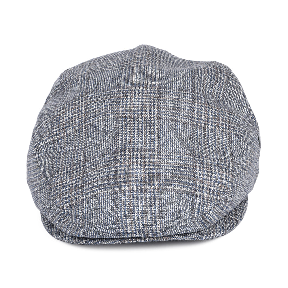 Gorra plana de seda-lana Príncipe de Gales de City Sport - Azul-Marrón